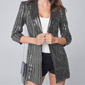 VENUS Mirror Sequined Bejeweled Open-front Blazer - Size 4 - NWOT